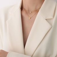 Titanium&stainless Steel Fashion Geometric Necklace  (rose Alloy) Nhok0286-rose-alloy sku image 4