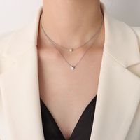Titanium&stainless Steel Fashion Geometric Necklace  (rose Alloy) Nhok0286-rose-alloy sku image 3