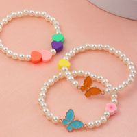 Wholesale Jewelry Acrylic Butterfly Heart Shape Children's Bracelet Nihaojewelry main image 4