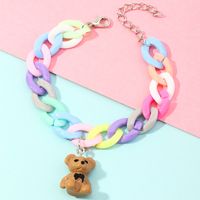 Großhandel Schmuck Bär Anhänger Hit Farbe Kette Kinderarmband Nihaojewelry main image 1