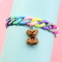 Wholesale Jewelry Bear Pendant Hit Color Chain Children's Bracelet Nihaojewelry main image 3