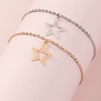 Joyería Al Por Mayor Conjunto De 2 Piezas De Pulsera Para Niños Con Colgante De Hueco Estrella De Cinco Puntas Nihaojewelry main image 1