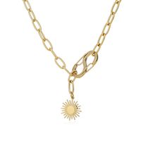 الجملة مجوهرات الشمس زهرة قلادة الفولاذ المقاوم للصدأ قلادة Nihaojewelry main image 6