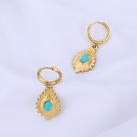 Wholesale New Simple Stainless Steel Oval Turquoise Necklace Pendant Nihaojewelry main image 1