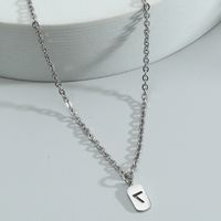 Wholesale Lucky Number 7 Square Pendent Stainless Steel Necklace Nihaojewelry main image 5