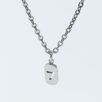 Wholesale Lucky Number 7 Square Pendent Stainless Steel Necklace Nihaojewelry main image 6