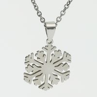 Wholesale Hollow Snowflake Pendant Titanium Steel Clavicle Chain Nihaojewelry main image 6