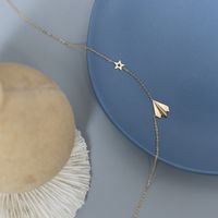 14k Fashion Paper Airplane Geometric Star Titanium Necklace Wholesale Nihaojewelry main image 3