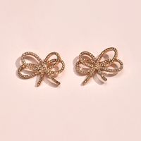Wholesale Fashion Alloy Diamond Bow Stud Earrings Nihaojewelry main image 4