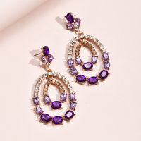 Wholesale Boucles D&#39;oreilles Multicouches En Alliage De Mode Incrusté De Diamants Colorés Nihaojewelry main image 3