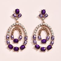 Wholesale Boucles D&#39;oreilles Multicouches En Alliage De Mode Incrusté De Diamants Colorés Nihaojewelry main image 4