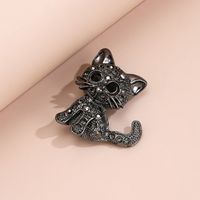 Wholesale Cute Cat Pearl Glass Brooch Nihaojewelry main image 3