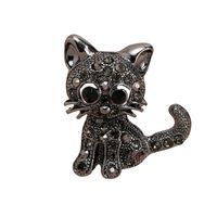 Wholesale Cute Cat Pearl Glass Brooch Nihaojewelry main image 6