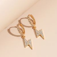Wholesale Fashion Geometric Lightning Pendent Diamond Earrings Nihaojewelry main image 3