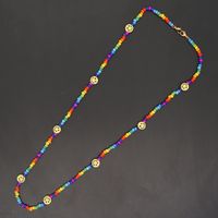 Multifunctional Rice Beads Rainbow Smiley Face Necklace Glasses Chain Wholesale Jewelry Nihaojewelry main image 3