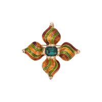 Wholesale Jewelry Retro Emerald Crystal Flower Brooch Nihaojewelry main image 6
