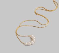 Wholesale Jewelry Simple Pearl Titanium Steel Necklace Nihaojewelry main image 3