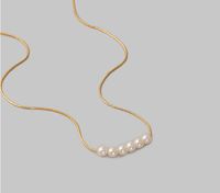 Wholesale Jewelry Simple Pearl Titanium Steel Necklace Nihaojewelry main image 5