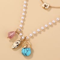 Fashion Simple  Pearl Double Turquoise Necklace Wholesale Nihaojewelry main image 4