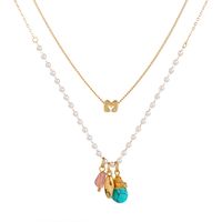 Fashion Simple  Pearl Double Turquoise Necklace Wholesale Nihaojewelry main image 6