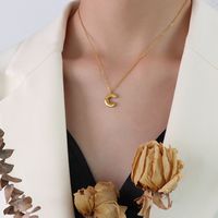 Wholesale Jewelry C-shaped Pendant Titanium Steel Necklace Nihaojewelry main image 1