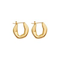 Großhandel Einfache Titanstahl Überzogene Unregelmäßige Ohrringe Aus 18 Karat Gold Nihaojewelry main image 6