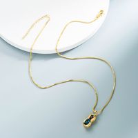 18k Inlaid Zircon Peanut Design Copper Necklace Wholesale Nihaojewelry main image 3