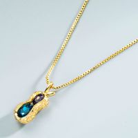 18k Eingelegte Zirkon Erdnuss Design Kupfer Halskette Großhandel Nihaojewelry main image 4