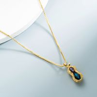 18k Eingelegte Zirkon Erdnuss Design Kupfer Halskette Großhandel Nihaojewelry main image 5