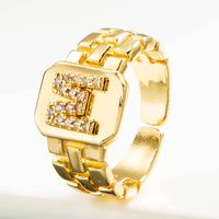 Wholesale Retro Watchband 26 English Letter Copper Gold-plated Ring Nihaojewelry main image 5