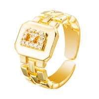 Wholesale Correa De Reloj Retro 26 Letra Inglesa Anillo De Cobre Chapado En Oro Nihaojewelry main image 6