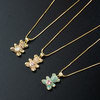 Korea Simple Love Bear Pendant Copper Inlaid Zircon Necklace Wholesale Nihaojewelry main image 3