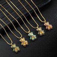 Korea Simple Bear Copper Inlaid Zircon Necklace Wholesale Nihaojewelry main image 2