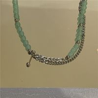 الجملة مجوهرات الأخضر افينتورين مطرز طبقة مزدوجة قلادة Nihaojewelry main image 6