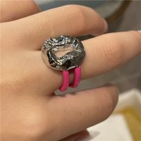 Wholesale Candy Color Double Spell Spray Paint Ring Nihaojewelry main image 5