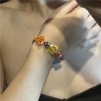 Color Flower Heart Shape Resin Glass Bracelet Wholesale Jewelry Nihaojewelry main image 5