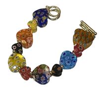 Color Flower Heart Shape Resin Glass Bracelet Wholesale Jewelry Nihaojewelry main image 6