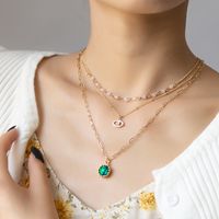 Korean Retro Fashion Emerald Necklace Wholesale Nihaojewelry main image 5