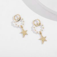 Wholesale Korean Style Multi-layer Pearl Star Alloy Earrings Nihaojewelry main image 3