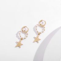 Wholesale Korean Style Multi-layer Pearl Star Alloy Earrings Nihaojewelry main image 6