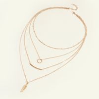Wholesale Jewelry Leaf Hollow Circle Pendant Multi-layer Necklace Nihaojewelry main image 5