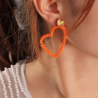 Wholesale Fashion Alloy Paint Heart Chain Asymmetrical Geometric Earrings Nihaojewelry main image 4
