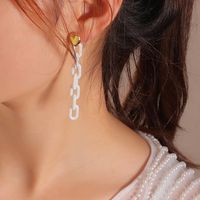 Wholesale Fashion Alloy Paint Heart Chain Asymmetrical Geometric Earrings Nihaojewelry main image 5