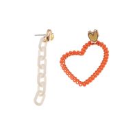 Wholesale Fashion Alloy Paint Heart Chain Asymmetrical Geometric Earrings Nihaojewelry main image 6