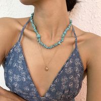 Retro Double Necklace Turquoise Necklace Wholesale Nihaojewelry main image 1