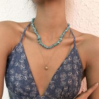 Retro Double Necklace Turquoise Necklace Wholesale Nihaojewelry main image 3