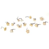 Nose Rings & Studs Fashion Flower 316L Stainless Steel  Copper Plating main image 1