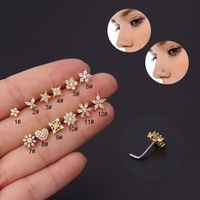 Nose Rings & Studs Fashion Flower 316L Stainless Steel  Copper Plating main image 2