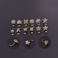 Nose Rings & Studs Fashion Flower 316L Stainless Steel  Copper Plating main image 3