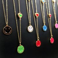 Wholesale Jewelry Smiley Face Dripping Oil Pendant Copper Necklace Nihaojewelry main image 5